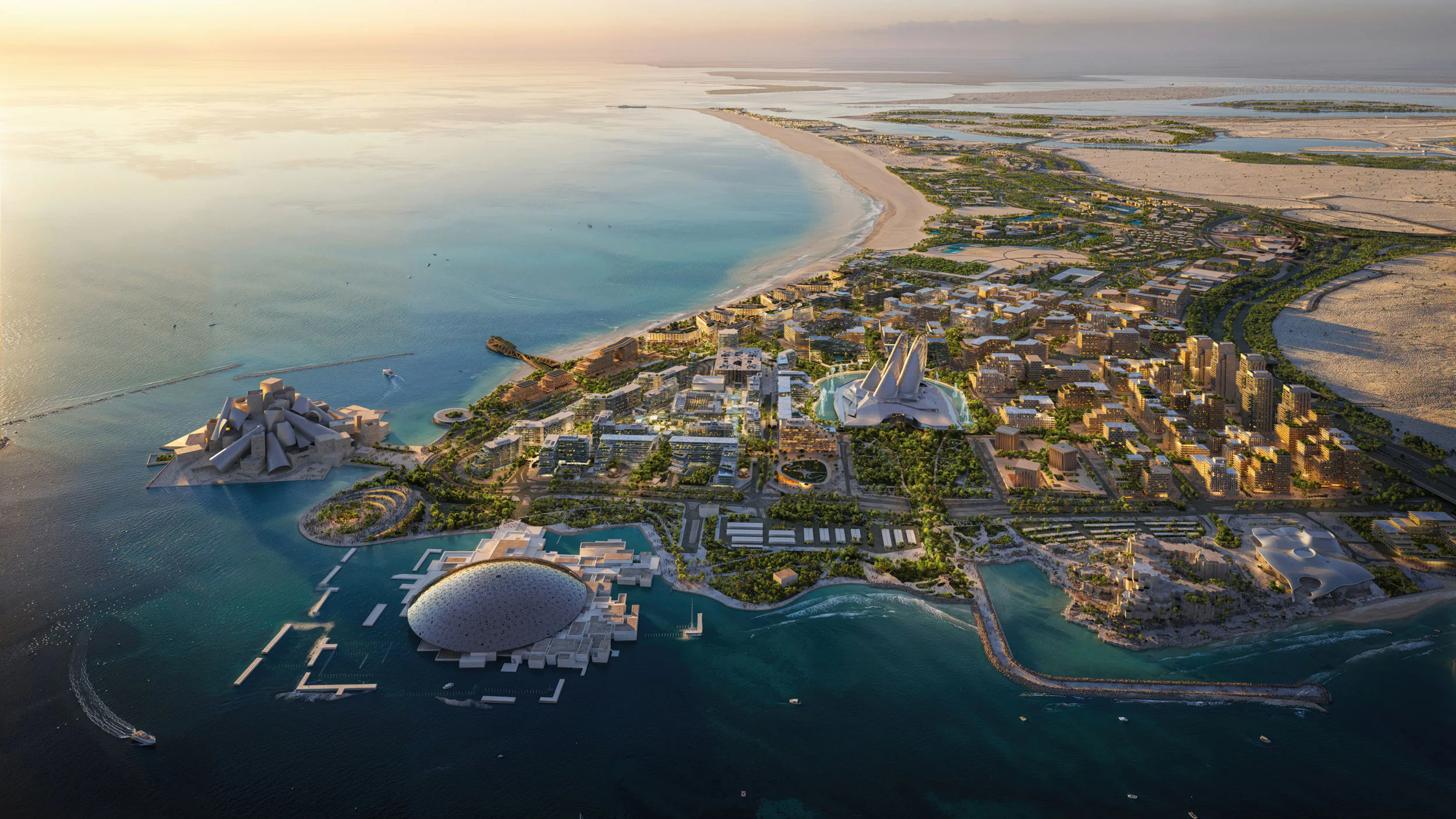 Aerial view of Saadiyat waterfront